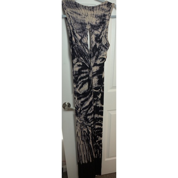 Young Fabulous & Broke Tie Dye Maxi Black Tan Twisted Keyhole Back Womens S - Picture 4 of 5
